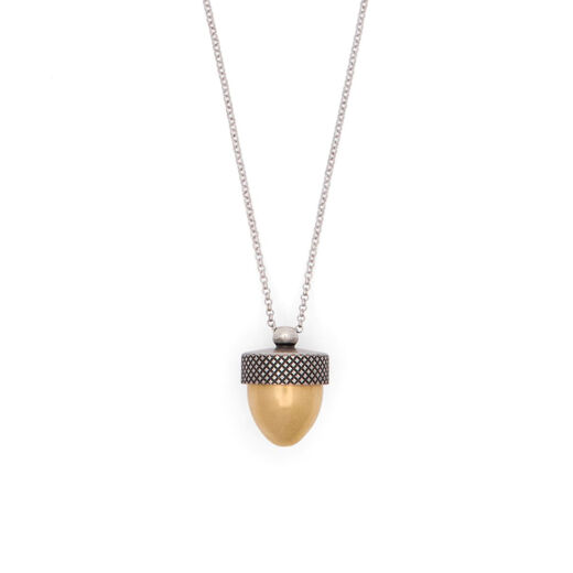 Acorn and squirrel locket necklace